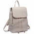 E1669 - Miss Lulu Kunstleder Stilvolle Mode Rucksack - Hellgrau